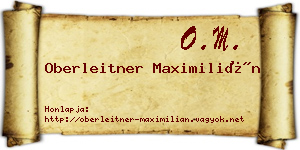 Oberleitner Maximilián névjegykártya